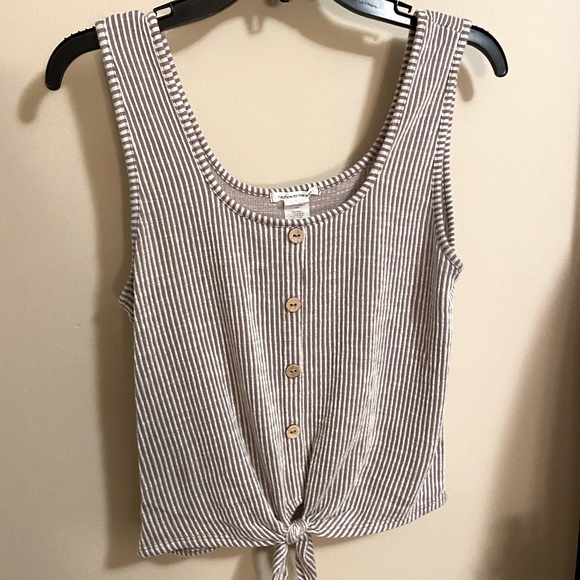 Caution To The Wind Tops - Striped Crop Top